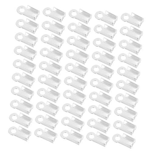 DECORNIJIA 500 Stück Lichtreflektierende Crimp Klemmen für Schmuckherstellung Silberne Leder und Bandverbinder für und Armbänder Langlebig und Einfach zu Verwenden von DECORNIJIA