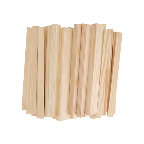 DECORNIJIA 50Stücke DIY Holzstäbe Quadratische Holzstöcke für Bastelprojekte Langlebig und Vielseitig Einsetzbar für Handarbeiten und DIY Ideen von DECORNIJIA