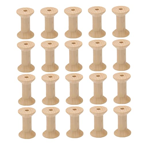 DECORNIJIA 50Stücke Holzspulen für Handwerk Leere DIY Spulen Holz Natürliche Farbe für Projekte und Dekoration Spulenpuppen und Mehr von DECORNIJIA