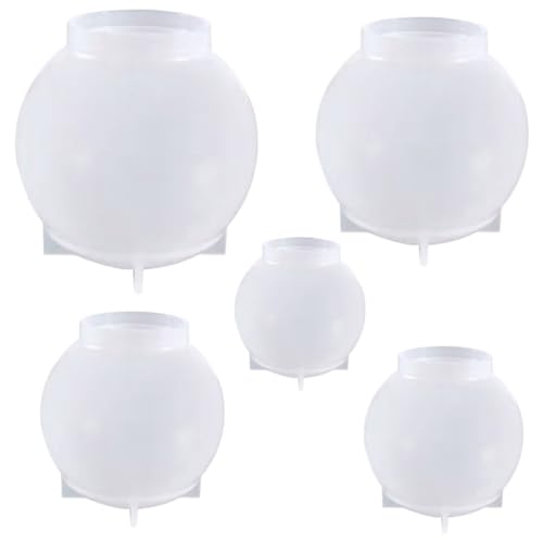 DECORNIJIA 5Stücke Teiliges Silikonform für Kristallharz Kugel Gießen DIY Epoxidform für Kreative Handwerksprojekte Flexible und Langlebige Gießformen für Einzigartige von DECORNIJIA