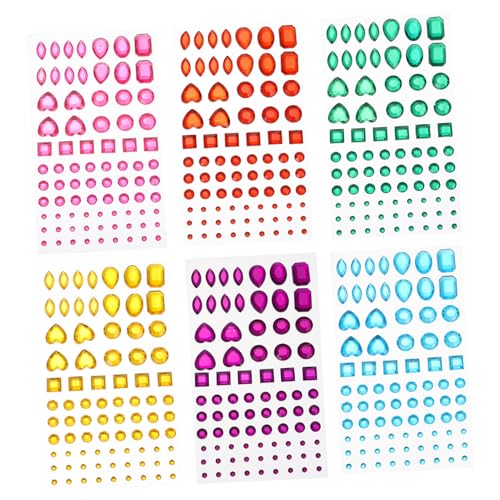 DECORNIJIA 6 Blätter Teiliges Acryl Strassstein Sticker Selbstklebend Kristall Dekoration für DIY Schmuck Nageldesign Handyhüllen Bunte Acryl Aufkleber für Basteln und Accessoires DECORNIJIA 6 Blätter Teiliges Acryl Strassstein Sticker Selbstklebend Kristall Dekoration für DIY Schmuck Nageldesign Handyhüllen Bunte Acryl Aufkleber für Basteln und Accessoires von DECORNIJIA