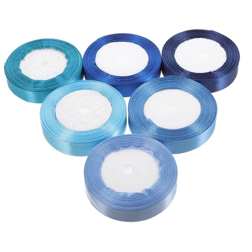 DECORNIJIA 6 Rollen Dekoband Breit Farbige Geschenkband Sets in Sechs Farben Multifunktionales Zuschneidbares Bastelband für Geschenkverpackung Hochzeits und Partydekoration von DECORNIJIA