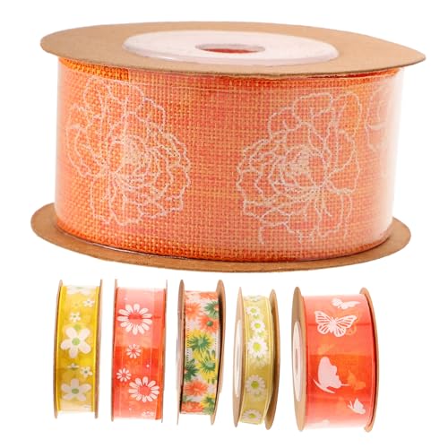 DECORNIJIA 6 Rollen Doppelseitiges Bedrucktes Satinband mit Blumenmuster Vielseitiges Zuschneidbares und Bastelband für DIY Haarbänder Geschenkverpackungen Hochzeits und Partydeko DECORNIJIA 6 Rollen Doppelseitiges Bedrucktes Satinband mit Blumenmuster Vielseitiges Zuschneidbares und Bastelband für DIY Haarbänder Geschenkverpackungen Hochzeits und Partydeko von DECORNIJIA