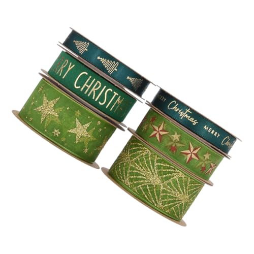 DECORNIJIA 6 Rollen Grüne Drahtband Schleife mit Folienprägung Weiches DIY Geschenkband für Haar Blumenarrangements und Weihnachtsdekoration Leicht Flexibel und Vielseitig für DECORNIJIA 6 Rollen Grüne Drahtband Schleife mit Folienprägung Weiches DIY Geschenkband für Haar Blumenarrangements und Weihnachtsdekoration Leicht Flexibel und Vielseitig für von DECORNIJIA