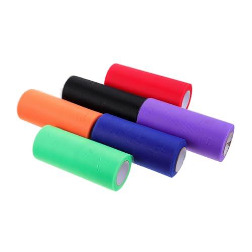 DECORNIJIA 6 Rollen Tüllband Mittelfester Netzstoff Tüll Stoff in Farben für Geschenkverpackung DIY Basteln Tischdeko Haarschleifen Blumenarrangements und Partyornamente DECORNIJIA 6 Rollen Tüllband Mittelfester Netzstoff Tüll Stoff in Farben für Geschenkverpackung DIY Basteln Tischdeko Haarschleifen Blumenarrangements und Partyornamente von DECORNIJIA