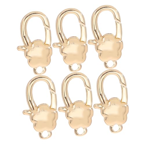 DECORNIJIA 6 Stück Goldfarbene Blumen Lobsterkarabiner aus Kupfer Robuste Schmuckverbinder für DIY Halsketten Armbänder Eleganter Verschluss mit Filigranem Blumendesign Langlebig und Einfach DECORNIJIA 6 Stück Goldfarbene Blumen Lobsterkarabiner aus Kupfer Robuste Schmuckverbinder für DIY Halsketten Armbänder Eleganter Verschluss mit Filigranem Blumendesign Langlebig und Einfach von DECORNIJIA