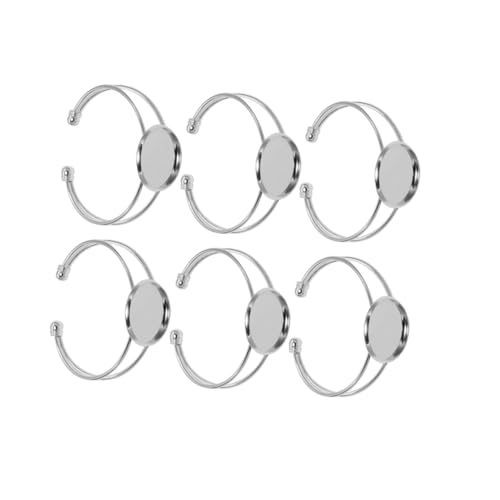 DECORNIJIA 6 Stück Runde Kupfer Y Form Armbandrohlinge Verstellbar Silberfarben Robustes Metall für Schmuckherstellung DIY Cabochon Anhänger zum Armband Selber Machen DECORNIJIA 6 Stück Runde Kupfer Y Form Armbandrohlinge Verstellbar Silberfarben Robustes Metall für Schmuckherstellung DIY Cabochon Anhänger zum Armband Selber Machen von DECORNIJIA