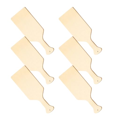 DECORNIJIA 6 Stück Schneidebrett Mit Holzgriff Handpaddel Holzpaddel Für Das Handwerk Kleines Holzpaddel Unfertiges Holzpaddel Unfertige Holzpaddel Buchsbaum Beige von DECORNIJIA