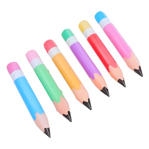 DECORNIJIA 6 Stück Teiliges Aufblasbare Jumbo Bleistift Dekorationen Bunte PVC Riesen Bleistift Deko für Klassenzimmer Geburtstags und Abschlussfeiern Schnelle Befüllung Vielseitig Einsetzbar von DECORNIJIA
