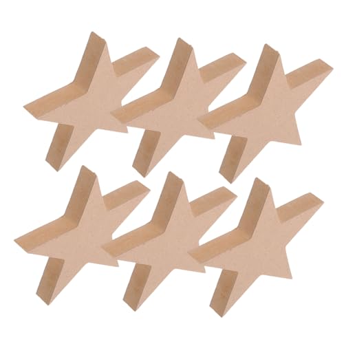 DECORNIJIA 6 Stück Teiliges Blanke Holzsterne aus MDF DIY Bastelsterne zum Bemalen und Gestalten Natürliche Holzdekoration für Weihnachts und Party Ornamente Vielseitige Sterne für Fenster von DECORNIJIA