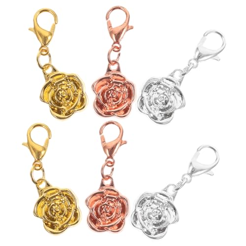 DECORNIJIA 6 Stück Teiliges Magnetverschluss für Schmuck Roseförmige Legierungsklammern in Silber Gold und Roségold Magnetische Verschlüsse für Halsketten und Armbänder DIY Schmuckverbinder von DECORNIJIA
