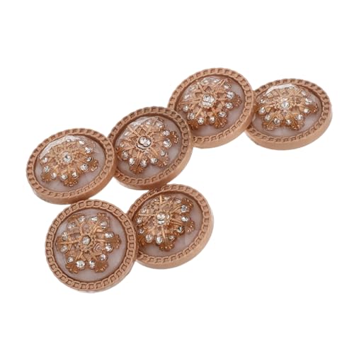 DECORNIJIA 6 Stück Teiliges Metall Nähknöpfe für Damen Runde Goldfarbene Jackenknöpfe mit Strass und Emaille Hoher Schaft Langlebig und Elegant Geeignet für Mäntel Blazer und Kleider DECORNIJIA 6 Stück Teiliges Metall Nähknöpfe für Damen Runde Goldfarbene Jackenknöpfe mit Strass und Emaille Hoher Schaft Langlebig und Elegant Geeignet für Mäntel Blazer und Kleider von DECORNIJIA