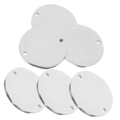 DECORNIJIA 6 Stück Teiliges Runde Blanko Anhänger mit Loch für DIY Haustier Id Tags Gravierbare Stempelrohlinge für Schmuckherstellung und Handwerk von DECORNIJIA