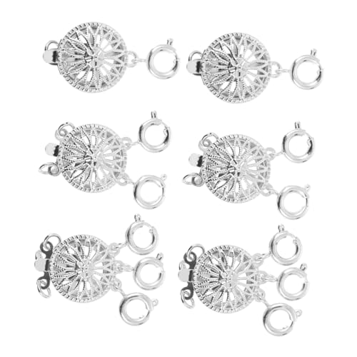 DECORNIJIA 6 Stück Teiliges Schiebeverschluss Kettenverschlüsse für DIY Schmuckherstellung Silber Langlebig und Einfach zu Handhaben für Armbänder und von DECORNIJIA