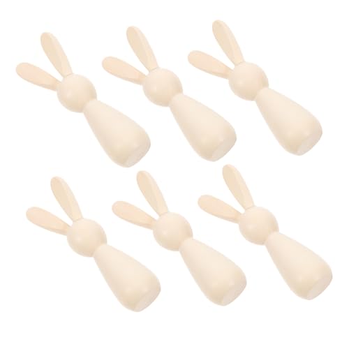 DECORNIJIA 6 Stück Teiliges Unbemalte Holz Kaninchenfiguren DIY Bastelset Stabile Glatte Holzpuppen für Kreative Dekoration Kinderzimmer Büro Kindergarten Lebendige Wohnraumgestaltung DECORNIJIA 6 Stück Teiliges Unbemalte Holz Kaninchenfiguren DIY Bastelset Stabile Glatte Holzpuppen für Kreative Dekoration Kinderzimmer Büro Kindergarten Lebendige Wohnraumgestaltung von DECORNIJIA