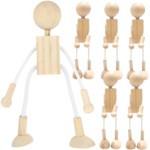 DECORNIJIA 6 Stück Teiliges Unvollendete Holzfiguren Roboter Puppen zum Bemalen DIY Bastelset Holzspielzeug Kreativitätsfördernd Holzrohlinge Holzfigur Dekoration DECORNIJIA 6 Stück Teiliges Unvollendete Holzfiguren Roboter Puppen zum Bemalen DIY Bastelset Holzspielzeug Kreativitätsfördernd Holzrohlinge Holzfigur Dekoration von DECORNIJIA
