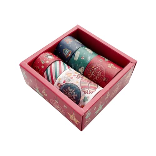 DECORNIJIA 6 Stück Teiliges Weihnachts Washi Tape mit Einzigartigen Motiven Dekoratives Klebeband für Geschenkverpackung DIY Basteln Scrapbooking und Festliche Weihnachtsdeko DECORNIJIA 6 Stück Teiliges Weihnachts Washi Tape mit Einzigartigen Motiven Dekoratives Klebeband für Geschenkverpackung DIY Basteln Scrapbooking und Festliche Weihnachtsdeko von DECORNIJIA