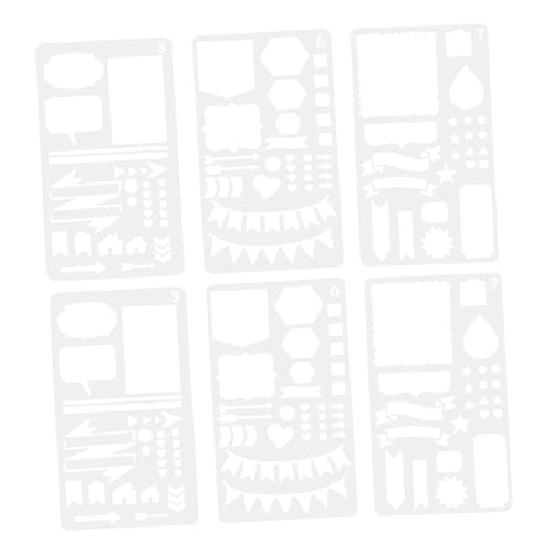 DECORNIJIA 6 Stück Teiliges Wiederverwendbarer Wasserwaschbarer Zeichenschablonen mit Unterschiedlichen Mustern Glatte Oberfläche Vielseitig für DIY Basteln Journaling Scrapbooking und DECORNIJIA 6 Stück Teiliges Wiederverwendbarer Wasserwaschbarer Zeichenschablonen mit Unterschiedlichen Mustern Glatte Oberfläche Vielseitig für DIY Basteln Journaling Scrapbooking und von DECORNIJIA