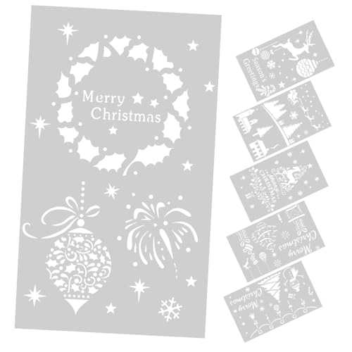 DECORNIJIA 6 Stück Teiliges Wiederverwendbarer Weihnachts Malschablonen aus Große Blumenmotive Kreative Wand und DIY Schablonen für Sprühfarbe und Bastelprojekte zu Weihnachten DECORNIJIA 6 Stück Teiliges Wiederverwendbarer Weihnachts Malschablonen aus Große Blumenmotive Kreative Wand und DIY Schablonen für Sprühfarbe und Bastelprojekte zu Weihnachten von DECORNIJIA