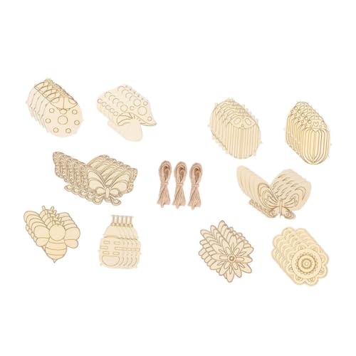 DECORNIJIA 60 Sätze Unbehandelte Holzscheiben Set DIY Holzfiguren zum Bemalen für Bastelprojekte und Dekorationen Holzanhänger für Kreative Ideen DECORNIJIA 60 Sätze Unbehandelte Holzscheiben Set DIY Holzfiguren zum Bemalen für Bastelprojekte und Dekorationen Holzanhänger für Kreative Ideen von DECORNIJIA