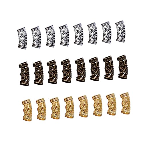 DECORNIJIA 60 Stück Teiliges DIY Dreadlocks Haar Schmuck Vintage Legierungs Hohlperlen mit Holzmaserung Gebogene Spacer Beads für Armband Halskette Schlüsselanhänger Handgefertigte DECORNIJIA 60 Stück Teiliges DIY Dreadlocks Haar Schmuck Vintage Legierungs Hohlperlen mit Holzmaserung Gebogene Spacer Beads für Armband Halskette Schlüsselanhänger Handgefertigte von DECORNIJIA
