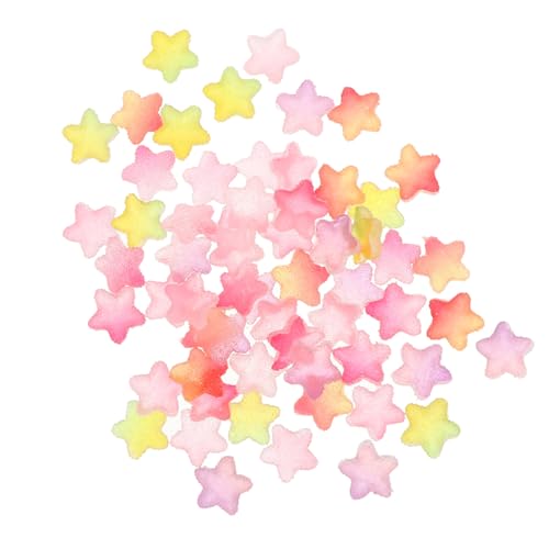 DECORNIJIA 60 Stück Teiliges DIY Stern Ornament für Handyhüllen Weiche Harzperlen in Farbverlauf Bastelaccessoires für Scrapbooking Haarclips und Kreative Dekorationen von DECORNIJIA