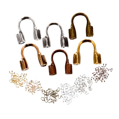 DECORNIJIA 600 Stück Teiliges U Förmiges Wire Guard Crimp Beads aus Metall in Sechs Farben für DIY Schmuckherstellung Robust Vielseitig für Armbänder Halsketten Ohrringe und Anhänger von DECORNIJIA
