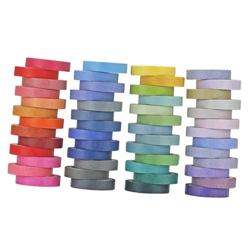 DECORNIJIA 60Rollen Washi Tape Bunte Masking Bänder für Scrapbooking DIY Projekte Tagebuchdekoration Hochwertige Klebebänder ohne Kleberückstände von DECORNIJIA