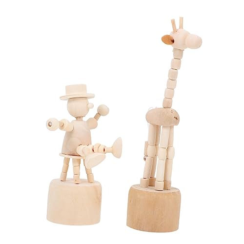 DECORNIJIA 6Stücke Teiliges DIY Holzhandwerk für Bastelideen mit Figuren und Giraffe Unlackierte Holzornamente für Gestaltung und Dekoration für Kunstprojekte von DECORNIJIA