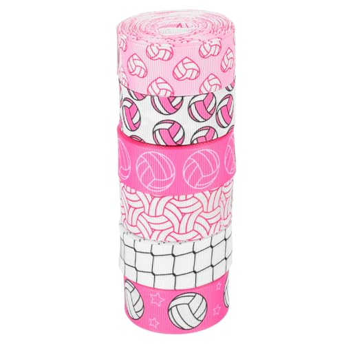 DECORNIJIA 6Stücke Volleyball Ripsbänder Sportmotiven DIY Bastelband für Geschenkverpackungen Projekte und Team Dekorationen für Cheerleader und Partys DECORNIJIA 6Stücke Volleyball Ripsbänder Sportmotiven DIY Bastelband für Geschenkverpackungen Projekte und Team Dekorationen für Cheerleader und Partys von DECORNIJIA