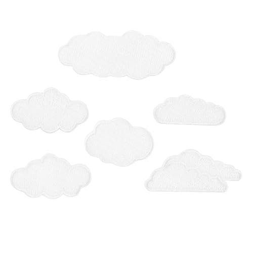 DECORNIJIA 6Stücke Wolkenförmige Stickerei Patches für Bekleidungsreparatur und DIY Dekoration für Jeans Shirts Rucksäcke und Handarbeiten Langlebig und Hautfreundlich von DECORNIJIA