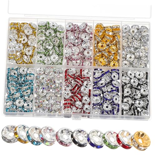 DECORNIJIA 700 Stück Bunte Strass Rondelle Perlen Flach Rund Leicht für Schmuckherstellung DIY Armbänder Halsketten Spacer Perlen zum Auffädeln und Dekorieren DECORNIJIA 700 Stück Bunte Strass Rondelle Perlen Flach Rund Leicht für Schmuckherstellung DIY Armbänder Halsketten Spacer Perlen zum Auffädeln und Dekorieren von DECORNIJIA