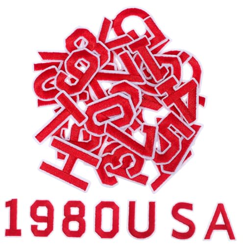 DECORNIJIA 72 Stk. Teiliges Rotes Bügelbild mit Bestickten Buchstaben und Zahlen Langlebige Polyester Patches zum Aufbügeln für Kleidung Hüte Rucksäcke Schuhe Jeans Vielseitig für DIY DECORNIJIA 72 Stk. Teiliges Rotes Bügelbild mit Bestickten Buchstaben und Zahlen Langlebige Polyester Patches zum Aufbügeln für Kleidung Hüte Rucksäcke Schuhe Jeans Vielseitig für DIY von DECORNIJIA