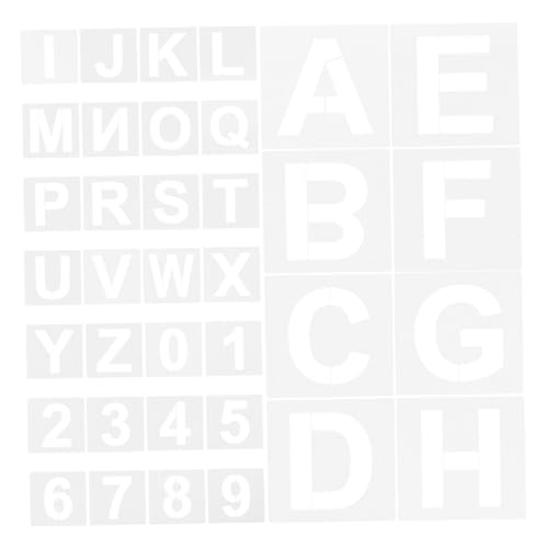 DECORNIJIA 72 Stück Sprühfarbe Schablone Wortschablone Schablonen Zum Malen Von Zahlen Alphabetschablone Zeichnungsvorlage Buchstabenschablonen Zum Malen Das Haustier Weiß von DECORNIJIA