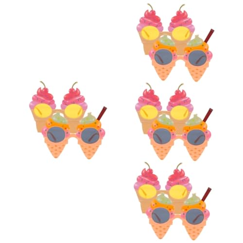 DECORNIJIA 8 Stck. Teiliges Partybrillen Eiscreme Design Kunststoffluau Sonnenbrille Wiederverwendbar Hawaiiparty Foto Requisite Strand Pool Party Accessoire von DECORNIJIA