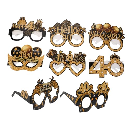 DECORNIJIA 8 Stück Teiliges Geburtstag Papierbrillen Party Photobooth Requisiten Lustige Geburtstagsbrillen Dekorationsbrille für Männer und Frauen zur Feier von DECORNIJIA