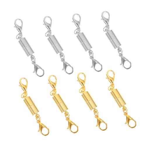 DECORNIJIA 8 Stück Teiliges Magnetverschluss für DIY Schmuck Magnetische Kettenverschlüsse Armbandverlängerung Geeignet für Halsketten und Armbänder Gold und Silber von DECORNIJIA