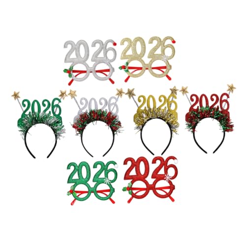 DECORNIJIA 8 Stück Teiliges Silvester Partyset mit Glitzerndem Haarreifen und Brille Fotoaccessoire für Neujahrsfeiern Komfortabel und Festlich für Gruppenfotos und Lange Events DECORNIJIA 8 Stück Teiliges Silvester Partyset mit Glitzerndem Haarreifen und Brille Fotoaccessoire für Neujahrsfeiern Komfortabel und Festlich für Gruppenfotos und Lange Events von DECORNIJIA