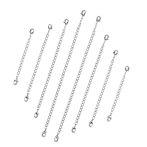DECORNIJIA 8 Stück Teiliges Verlängerungsketten mit Lobster Verschluss an Beiden Enden Geeignet für Halsketten und Armbänder für DIY Schmuckherstellung von DECORNIJIA