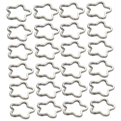 DECORNIJIA 80 Stück Teiliges Flaches Metall schlüsselring Blumenform Robuste Spaltringe für Schlüsselanhänger und DIY kunsthandwerk Kleine Schlüsselringe für Individuellen Schlüsselbund von DECORNIJIA