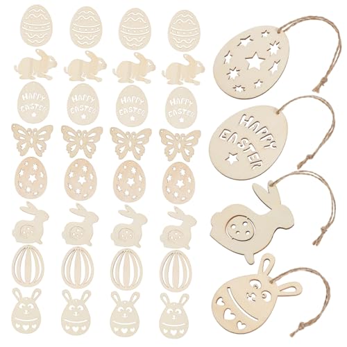 DECORNIJIA 80 Stück Unfertige Holzanhänger Teilig mit Hasen Schmetterlingen Eiern DIY Bastelset für Bemalen und Dekorieren Vielseitig für Wohn und Kinderzimmer Robustes Holzmaterial DECORNIJIA 80 Stück Unfertige Holzanhänger Teilig mit Hasen Schmetterlingen Eiern DIY Bastelset für Bemalen und Dekorieren Vielseitig für Wohn und Kinderzimmer Robustes Holzmaterial von DECORNIJIA