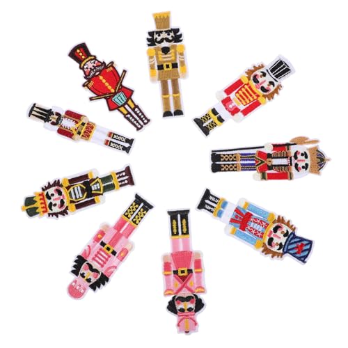 DECORNIJIA 9 Stück Teiliges Bestickte Aufnäher zum Aufnähen Dekorative Patches für Kleidung Taschen und DIY Reparatur Polyester Weihnachtliche Stoffapplikationen von DECORNIJIA