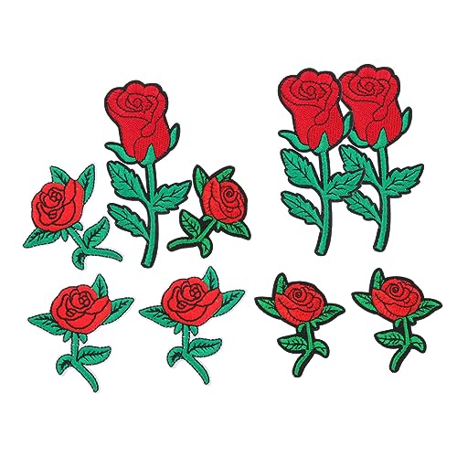 DECORNIJIA 9 Stück Teiliges Rosenblumen Applikationen zum Aufnähen und Aufbügeln Dekorative Stoffflicken für Kleidung Taschen Schuhe und DIY Bastelprojekte Langlebige und Hautfreundliche von DECORNIJIA