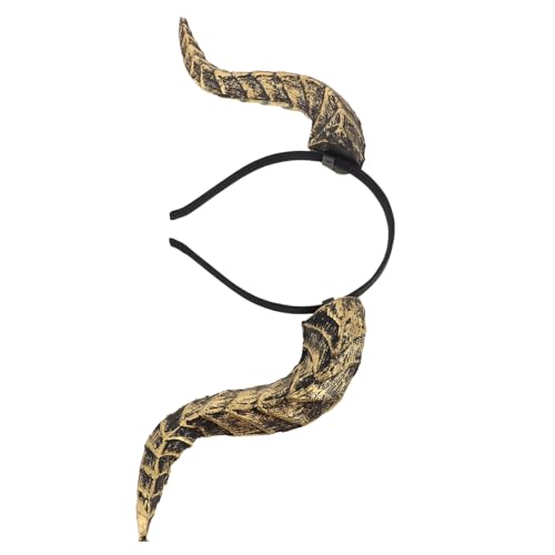 DECORNIJIA Abnehmbares Vintage Steampunk Design mit Geschwungenen Dämonenhörnern Bequemes Gothic Party-accessoire für Karneval Cosplay Maskenbälle von DECORNIJIA