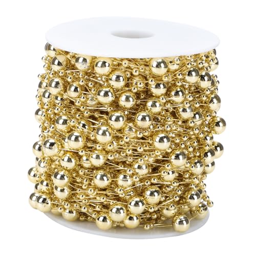 DECORNIJIA Abs Kunststoff Perlenkette Goldfarbene DIY Bastelperlen für Weihnachtsbaum Deko Vielseitige Perlengirlande für Festliche Dekorationen und Handarbeiten DECORNIJIA Abs Kunststoff Perlenkette Goldfarbene DIY Bastelperlen für Weihnachtsbaum Deko Vielseitige Perlengirlande für Festliche Dekorationen und Handarbeiten von DECORNIJIA