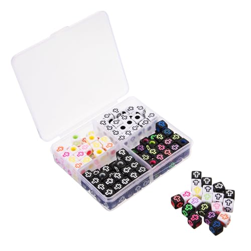 DECORNIJIA Acryl Cube Spacer Perlen DIY Schmuckperlen mit Kreuzmuster für Armbänder Ohrringe Auffädeln und Basteln von Einzigartigem Schmuck von DECORNIJIA