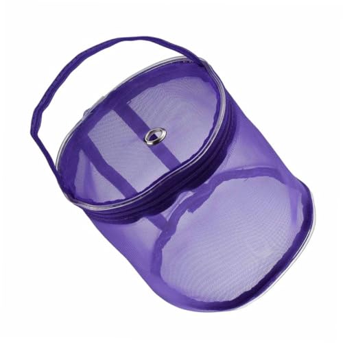 DECORNIJIA Aufbewahrung von Garnknäuel Halter Haken Lagerung Garnsack -Strickbeutel aufbewahrungssack storage pockets gehäkelte Aufbewahrungstasche Eimer zur Aufbewahrung von Wollgarn Violett von DECORNIJIA