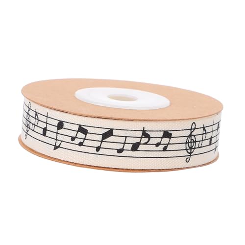 DECORNIJIA Baumwoll Geschenkband mit Musiknoten Bedrucktes Schleifenband für Geschenkverpackung Blumen und Partydekoration Langlebiges DIY Bastelband Baumwolle von DECORNIJIA