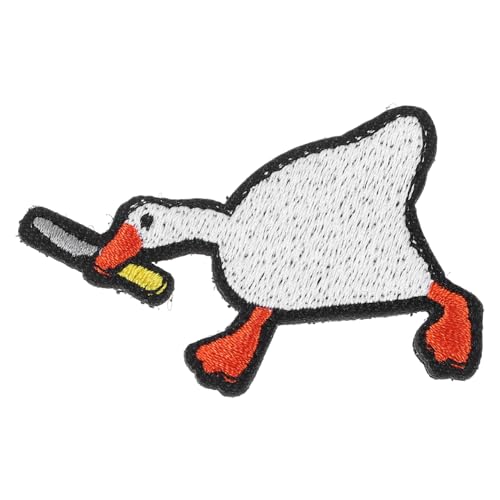 DECORNIJIA Bestickter Aufnäher Gans mit Messer Cartoon Patch zum Aufbügeln und Aufnähen Klebbar und Strapazierfähig Bunte DIY Kleidung Patches für Jacken Taschen Hüte und Socken DECORNIJIA Bestickter Aufnäher Gans mit Messer Cartoon Patch zum Aufbügeln und Aufnähen Klebbar und Strapazierfähig Bunte DIY Kleidung Patches für Jacken Taschen Hüte und Socken von DECORNIJIA