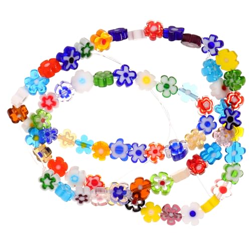 DECORNIJIA Blumenperlen mit Großem Loch Glitzernde Haltbare DIY Blüten Schmuckperlen für Armbänder und Halsketten Bunte Auffädelbare Bastelperlen für Kreative Schmuckherstellung von DECORNIJIA
